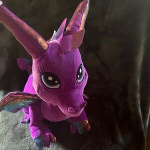 Teddy Mountain Stuffed Purple Dragon with Shiny Horns and Wings
